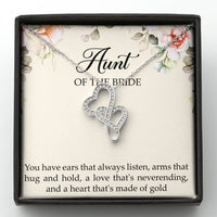 Load image into Gallery viewer, Aunt of the Bride Gifts, You Have Ears That Always Listen, Double Heart Necklace For Women, Wedding Day Thank You Ideas From Bride
