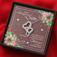 Load image into Gallery viewer, To My Unbiological Sister Gifts, Thank You, Double Heart Necklace For Women, Birthday Present Idea From Sister-in-law
