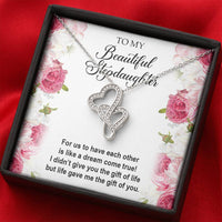 Load image into Gallery viewer, To My Stepdaughter Gifts, For Us To Have Each Other, Double Heart Necklace For Women, Birthday Present Idea From Stepmom Stepdad
