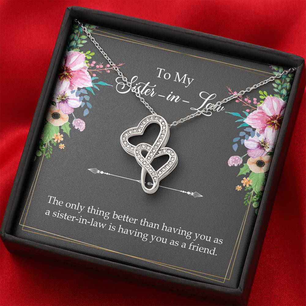 To My Sister-in-Law Gifts, The Only Thing Better, Double Heart Necklace For Women, Wedding Day Thank You Ideas From Bride