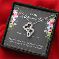 Load image into Gallery viewer, To My Sister-in-Law Gifts, The Only Thing Better, Double Heart Necklace For Women, Wedding Day Thank You Ideas From Bride
