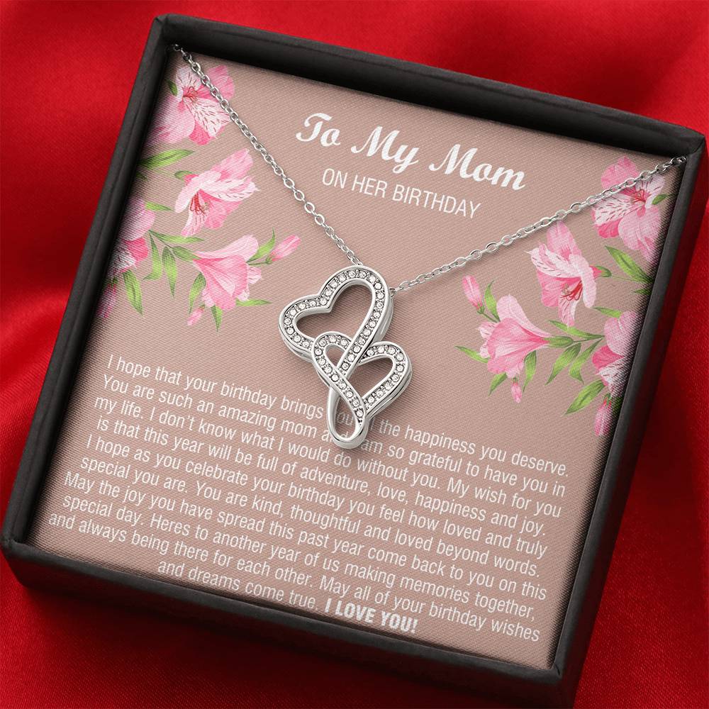 To My Mom Gifts, You Are Amazing, Double Heart Necklace For Women, Birthday Present From Son Daughter
