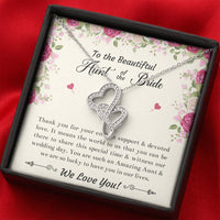 Load image into Gallery viewer, Aunt of the Bride Gifts, Thank You For Your Support, Double Heart Necklace For Women, Wedding Day Thank You Ideas From Bride
