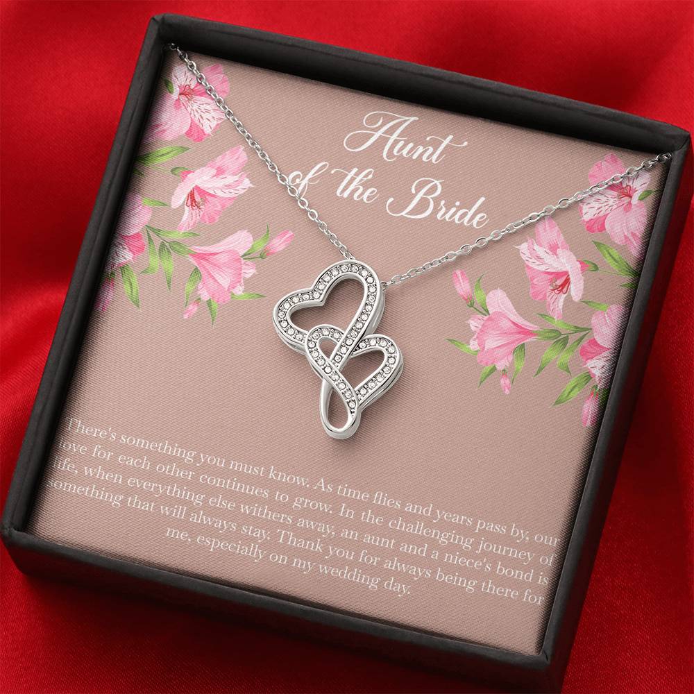 Aunt of the Bride Gifts, Our Love For Each Other Grows, Double Heart Necklace For Women, Wedding Day Thank You Ideas From Bride