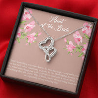 Load image into Gallery viewer, Aunt of the Bride Gifts, Our Love For Each Other Grows, Double Heart Necklace For Women, Wedding Day Thank You Ideas From Bride

