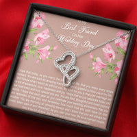 Load image into Gallery viewer, Bride Gifts, I Hope You Enjoy Every Single Moment, Double Heart Necklace For Women, Wedding Day Thank You Ideas From Best Friend
