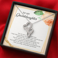 Load image into Gallery viewer, To My Granddaughter Gifts, You Are One Of My Greatest Joys, Double Heart Necklace For Women, Birthday Present Idea From Grandma Grandpa
