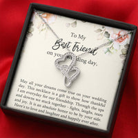 Load image into Gallery viewer, Bride Gifts, May All Your Dreams Come True, Double Heart Necklace For Women, Wedding Day Thank You Ideas From Best Friend
