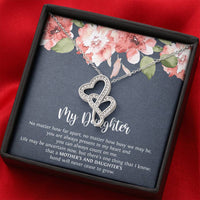 Load image into Gallery viewer, To My Daughter Gifts, No Matter How Far Apart, Double Heart Necklace For Women, Birthday Present Idea From Mom
