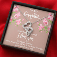 Load image into Gallery viewer, To My Daughter Gifts, Never Forget How Much I Love You, Double Heart Necklace For Women, Birthday Present Ideas From Mom Dad
