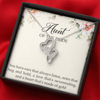 Load image into Gallery viewer, Aunt of the Bride Gifts, You Have Ears That Always Listen, Double Heart Necklace For Women, Wedding Day Thank You Ideas From Bride
