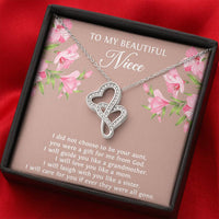 Load image into Gallery viewer, To My Niece  Gifts, You Were A Gift For Me From God, Double Heart Necklace For Women, Birthday Present Idea From Aunt
