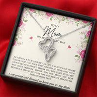Load image into Gallery viewer, Mom of the Groom Gifts, I Am Proud And Blessed To Have You, Double Heart Necklace For Women, Wedding Day Thank You Ideas From Groom
