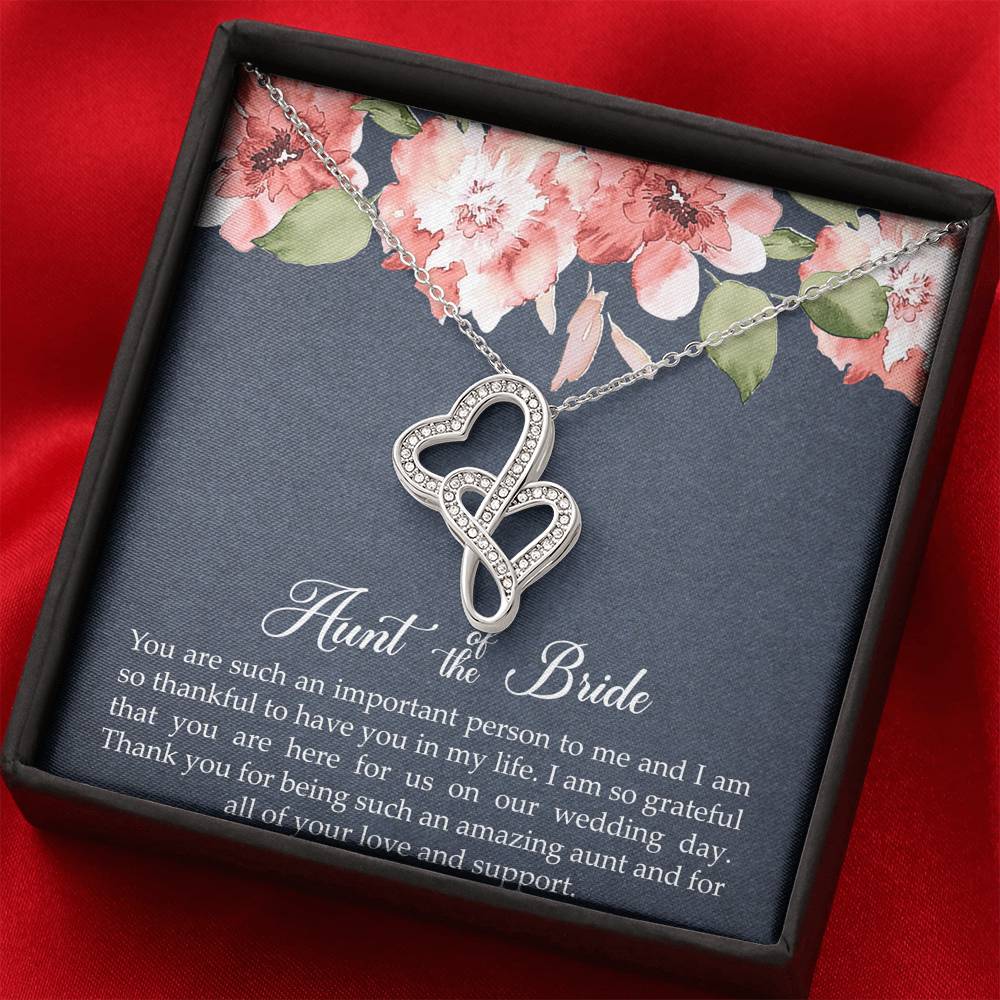 Aunt of the Bride Gifts, You Are Important To Me, Double Heart Necklace For Women, Wedding Day Thank You Ideas From Bride