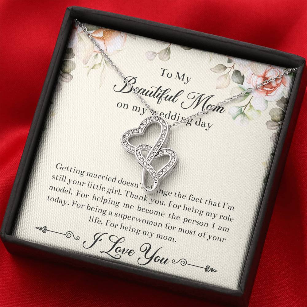 Mom of the Bride Gifts, I'm Still Your Little Girl, Double Heart Necklace For Women, Wedding Day Thank You Ideas From Bride