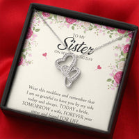 Load image into Gallery viewer, Sister of the Bride Gifts, I Am So Grateful To Have You, Double Heart Necklace For Women, Wedding Day Thank You Ideas From Bride
