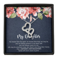 Load image into Gallery viewer, To My Daughter Gifts, No Matter How Far Apart, Double Heart Necklace For Women, Birthday Present Idea From Mom
