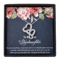 Load image into Gallery viewer, To My Stepdaughter Gifts, You Are Everything I Could Ever Ask For, Double Heart Necklace For Women, Birthday Present Idea From Stepmom Stepdad
