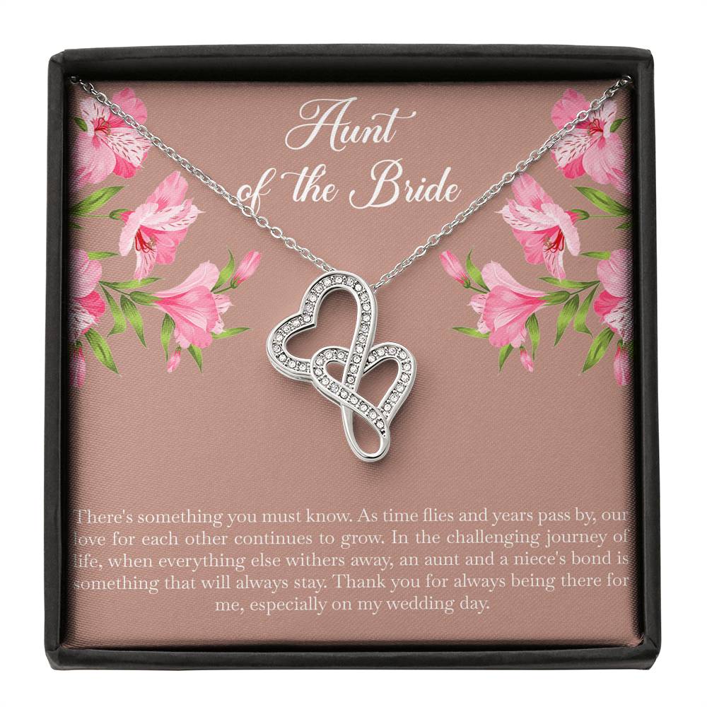 Aunt of the Bride Gifts, Our Love For Each Other Grows, Double Heart Necklace For Women, Wedding Day Thank You Ideas From Bride