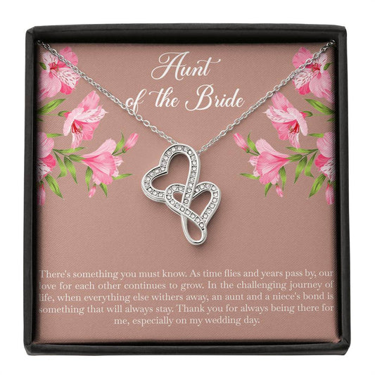 Aunt of the Bride Gifts, Our Love For Each Other Grows, Double Heart Necklace For Women, Wedding Day Thank You Ideas From Bride