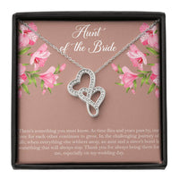 Load image into Gallery viewer, Aunt of the Bride Gifts, Our Love For Each Other Grows, Double Heart Necklace For Women, Wedding Day Thank You Ideas From Bride
