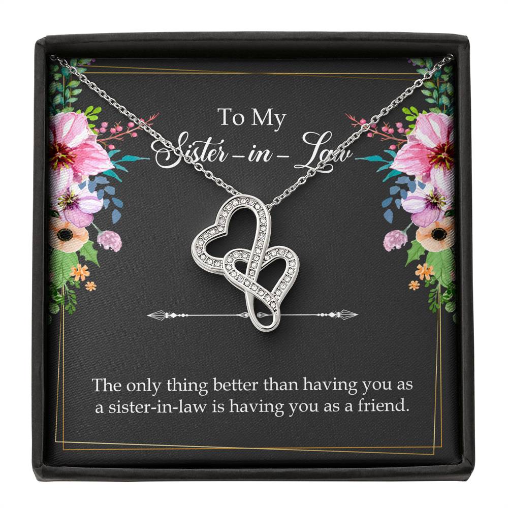 To My Sister-in-Law Gifts, The Only Thing Better, Double Heart Necklace For Women, Wedding Day Thank You Ideas From Bride
