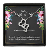 Load image into Gallery viewer, To My Sister-in-Law Gifts, The Only Thing Better, Double Heart Necklace For Women, Wedding Day Thank You Ideas From Bride
