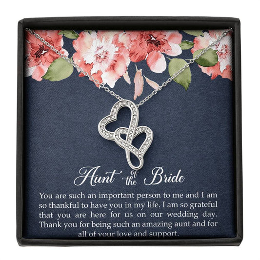 Aunt of the Bride Gifts, You Are Important To Me, Double Heart Necklace For Women, Wedding Day Thank You Ideas From Bride