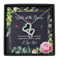 Load image into Gallery viewer, Sister of the Groom Gifts, You Are The Special Bonus, Double Heart Necklace For Women, Wedding Day Thank You Ideas From Bride
