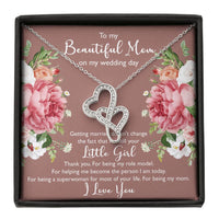 Load image into Gallery viewer, To My Mom Gifts, Thank You, Double Heart Necklace For Women, Wedding Day Thank You Ideas From Daughter
