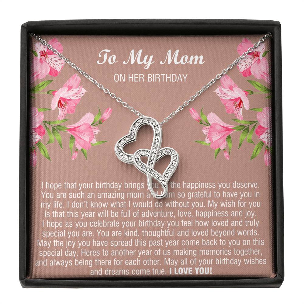 To My Mom Gifts, You Are Amazing, Double Heart Necklace For Women, Birthday Present From Son Daughter