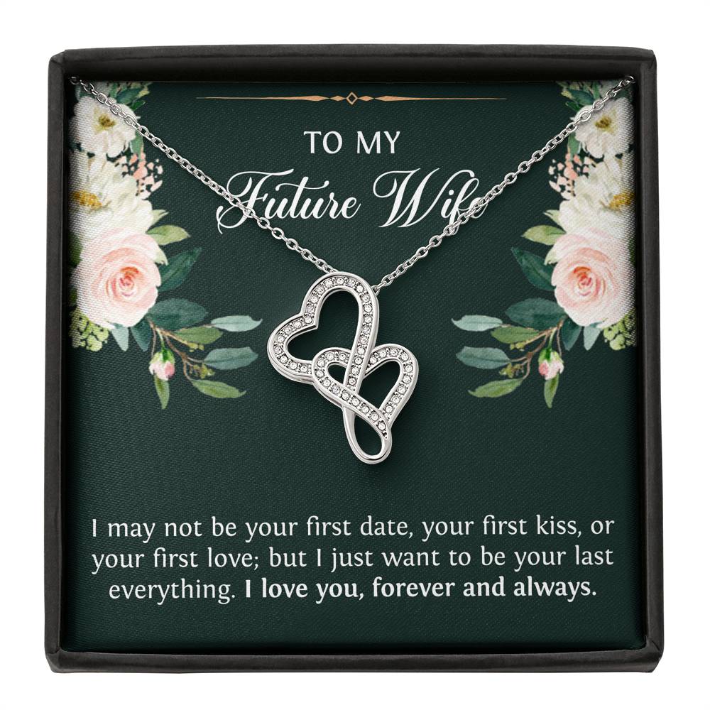 To My Bride Gifts, To My Future Wife, Double Heart Necklace For Women, Wedding Day Engagement Thank You Ideas From Groom