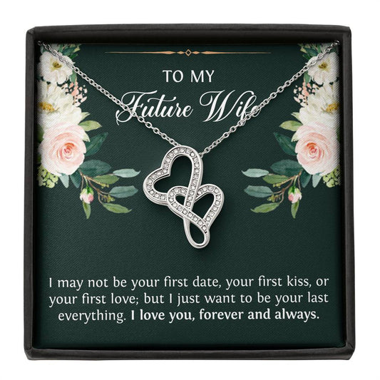To My Bride Gifts, To My Future Wife, Double Heart Necklace For Women, Wedding Day Engagement Thank You Ideas From Groom