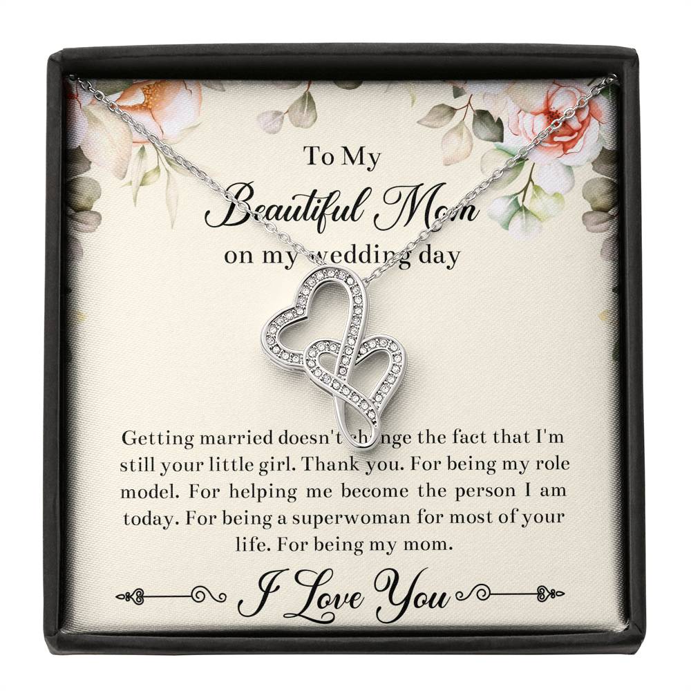 Mom of the Bride Gifts, I'm Still Your Little Girl, Double Heart Necklace For Women, Wedding Day Thank You Ideas From Bride