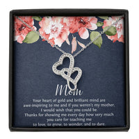 Load image into Gallery viewer, To My Mom Gifts, Your Heart of Gold, Double Heart Necklace For Women, Birthday Mothers Day Present From Son Daughter
