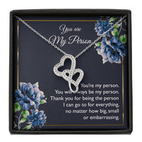 Load image into Gallery viewer, To My Girlfriend, You Are My Person, Double Heart Necklace For Women, Anniversary Birthday Gifts From Boyfriend
