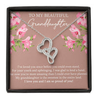 Load image into Gallery viewer, To My Granddaughter Gifts, I’ve Loved You Since Before, Double Heart Necklace For Women, Birthday Present Idea From Grandma Grandpa
