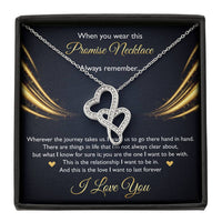 Load image into Gallery viewer, To My Girlfriend, When You Wear This Promise Necklace, Double Heart Necklace For Women, Anniversary Birthday Gifts From Boyfriend
