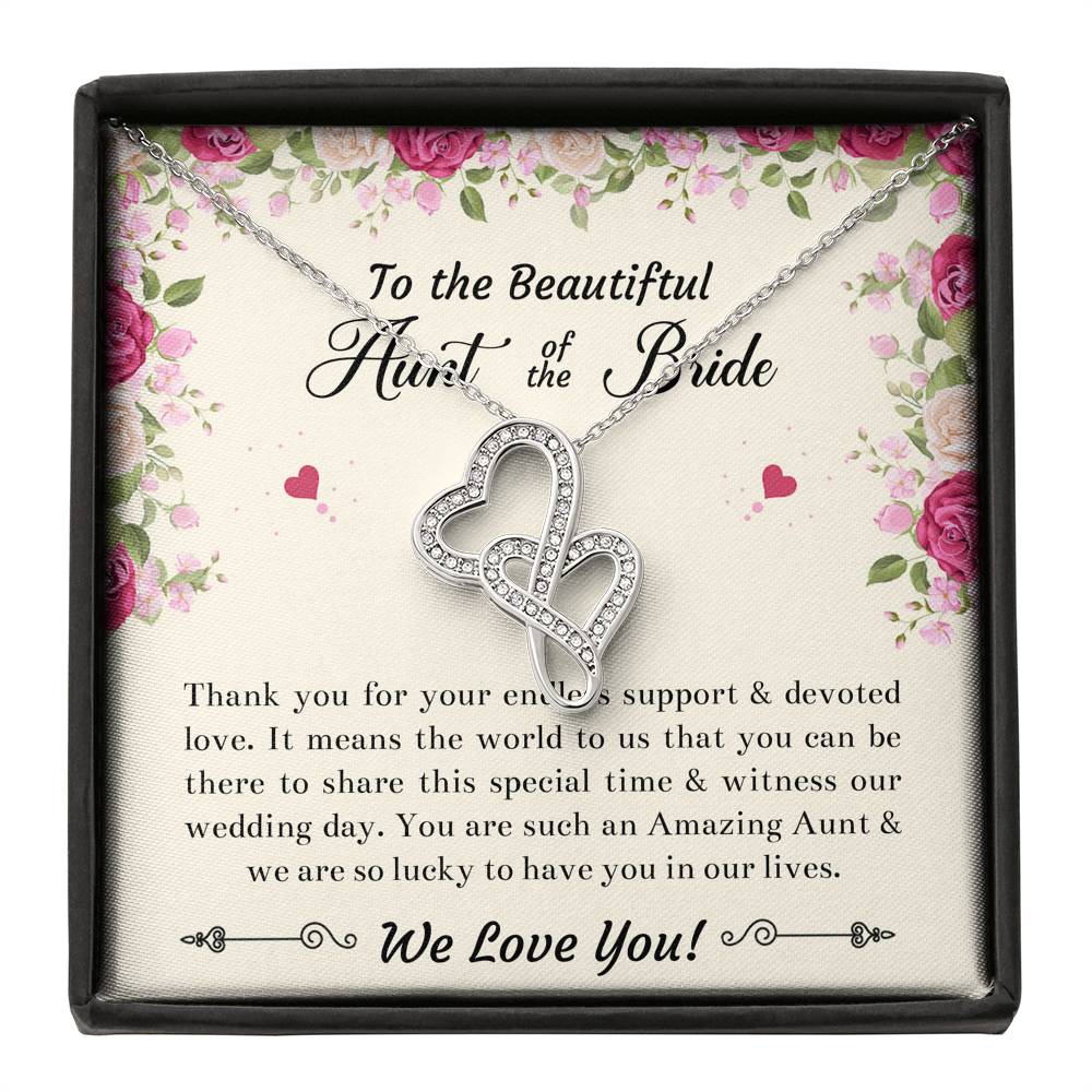 Aunt of the Bride Gifts, Thank You For Your Support, Double Heart Necklace For Women, Wedding Day Thank You Ideas From Bride