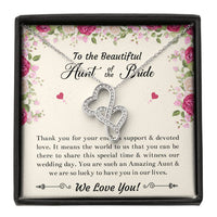 Load image into Gallery viewer, Aunt of the Bride Gifts, Thank You For Your Support, Double Heart Necklace For Women, Wedding Day Thank You Ideas From Bride
