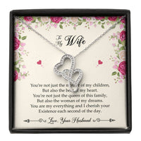 Load image into Gallery viewer, To My Wife, You Are My Everything, Double Heart Necklace For Women, Anniversary Birthday Gifts From Husband
