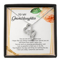 Load image into Gallery viewer, To My Granddaughter Gifts, You Are One Of My Greatest Joys, Double Heart Necklace For Women, Birthday Present Idea From Grandma Grandpa
