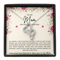Load image into Gallery viewer, Mom of the Groom Gifts, I Am Proud And Blessed To Have You, Double Heart Necklace For Women, Wedding Day Thank You Ideas From Groom
