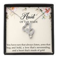 Load image into Gallery viewer, Aunt of the Bride Gifts, You Have Ears That Always Listen, Double Heart Necklace For Women, Wedding Day Thank You Ideas From Bride
