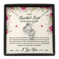 Load image into Gallery viewer, To My Bride Gifts, I Take You To Be My Best Friend , Double Heart Necklace For Women, Wedding Day Thank You Ideas From Groom
