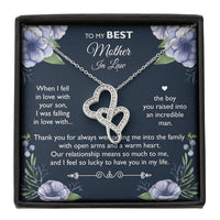 Load image into Gallery viewer, To My Mother-in-law Gifts, I Feel So Lucky, Double Heart Necklace For Women, Birthday Mothers Day Present From Daughter-in-law Son-in-law
