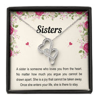 Load image into Gallery viewer, To My Sister Gifts, Someone Who Loves You From The Heart, Double Heart Necklace For Women, Birthday Present Idea From Sister Brother
