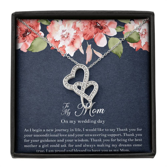 Mom of the Bride Gifts, I Am Proud To Have You, Double Heart Necklace For Women, Wedding Day Thank You Ideas From Bride
