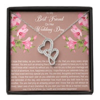 Load image into Gallery viewer, Bride Gifts, I Hope You Enjoy Every Single Moment, Double Heart Necklace For Women, Wedding Day Thank You Ideas From Best Friend
