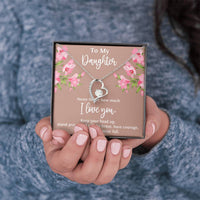 Load image into Gallery viewer, To My Daughter Gifts, Never Forget How Much I Love You, Forever Love Heart Necklace For Women, Birthday Present Ideas From Mom Dad
